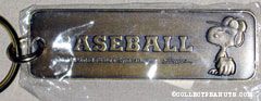Snoopy playing Baseball Metal Keychain