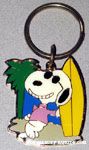 Joe Cool with Surf Board Metal Keychain