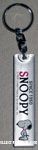 Snoopy standing below name Silver Keychain