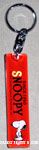 Snoopy standing below name Red Keychain