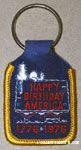 Snoopy on doghouse 'Happy Birthday America' Bicentennial Keychain