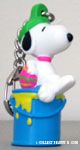 Snoopy sitting on blue paint can with egg Keychain