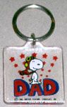 Snoopy flying ace standing on 'Dad' Keychain