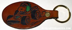 Snoopy driving racecar - green - Keychain