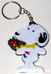 Snoopy holding bouquet of flowers Keychain