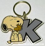 Snoopy hugging Woodstock with Letter K Keychain