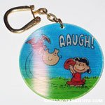 Lucy pulling football from Charlie Brown Flasher Keychain