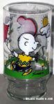 Peanuts flying kite glass