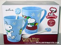 Snoopy & Woodstock winter scenes set of two Latte Mugs