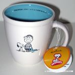Snoopy sitting next to Linus 'Tomorrow I start with a clean blanket' Mug