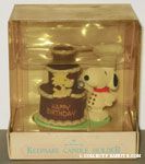Chef Snoopy & Woodstock with Birthday Cake Keepsake Candle Holder Cake Topper