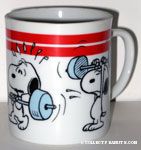 Snoopy Lifting Weights Mug