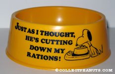 Snoopy Yellow Dog Dish