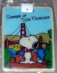 Snoopy & Woodstock overlooking Golden Gate Bridge Luggage Tag