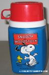 Snoopy & Woodstock Blue with Red Cap Plastic Thermos