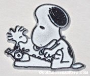Snoopy at typewriter with Woodstock Magnet