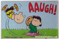 Lucy pulling football from Charlie Brown