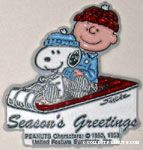Snoopy and Charlie Brown on Sled