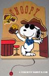 Cowboy Snoopy & Woodstock drinking root beer in bar Letter Box 