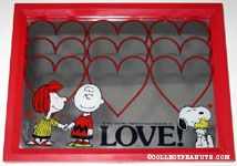 Peppermint Patty & Charlie Brown holding hands, Snoopy huggging Woodstock 'Love' Mirror