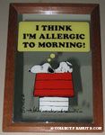 Snoopy laying on doghouse 'I think I'm allergic to mornings' Mirror