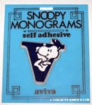 Snoopy with letter V Plastic Monogram