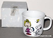 Sally with tamborine, Snoopy & Woodstock dancing Mug