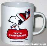 Snoopy Holding Hockey Stick and Bag 'Snoopy's 10th Anniversary Senior World Hockey Tournament 1984' Mug