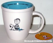 Snoopy sitting next to Linus 'Tomorrow I start with a clean blanket' Mug