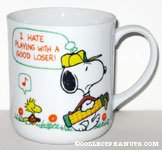 Snoopy and Woodstock golfing 'I hate playing with a good loser' Mug