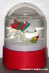 Snoopy & Woodstock playing Hockey Snowglobe Music box