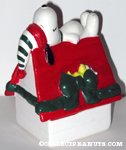 Snoopy & Woodstock on Christmas Decorated Doghouse Music Box