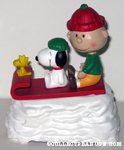 Snoopy, Woodstock and Charlie Brown on Sled Music Box