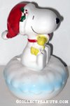 Snoopy hugging Woodstock wearing stocking caps Music Box