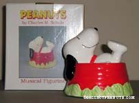 Snoopy Lays in Dog Dish