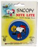 Snoopy in Nightgown carrying candle Nightlight