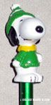 Snoopy in Green Winter Clothing Pencil Topper