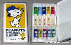 Snoopy and Woodstock Golfing Set of Miniature Markers in case