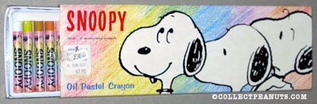 Snoopy heads on Crayon drawn background Oil Pastel Crayons set