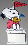 Snoopy and Woodstock in Stadium blanket holding 'Rah' signs Wood n' Wipe Offs Memo Board