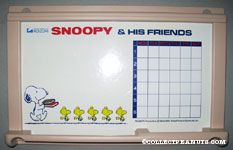 Snoopy holding books with Woodstocks walking Dry-Erase Whiteboard Calendar