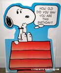 Snoopy on Doghouse 'How old did you say you are this Birthday?' Card