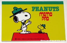 Beaglescout Snoopy & Woodstock on top of Doghouse Memo Pad