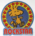 Woodstock dancing in circle of stars 'Rockstar' Sticker