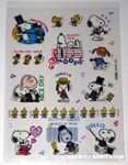 Snoopy, Woodstock and Charlie Brown dressed up and playing music Stickers