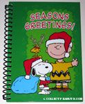 Santa Snoopy, Reindeer Woodstock and Charlie Brown Christmas spiral Journal