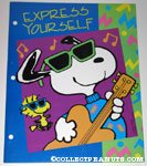 Snoopy playing guitar and Woodstock 'Express Yourself' Portfolio Folder