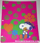 Snoopy hugging Woodstock wearing hippie outfit Portfolio Folder