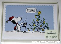 Snoopy with Woodstock in a pear tree Box of Cards