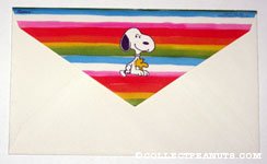 Snoopy & Woodstock in front of Rainbow Envelope